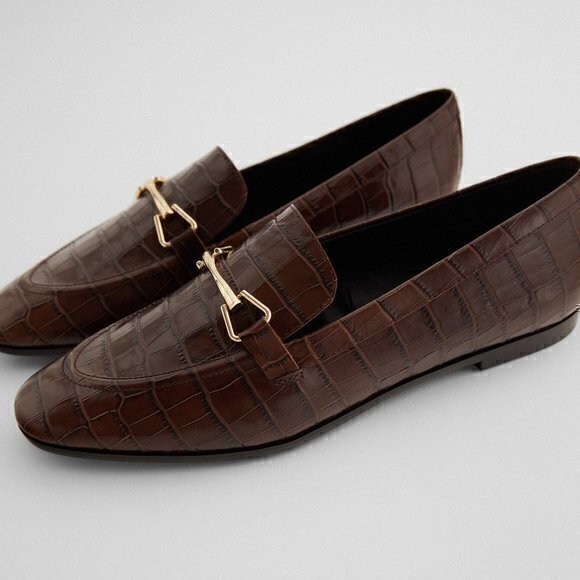 Zara Shoes - ZARA Animal Print Leather Loafers